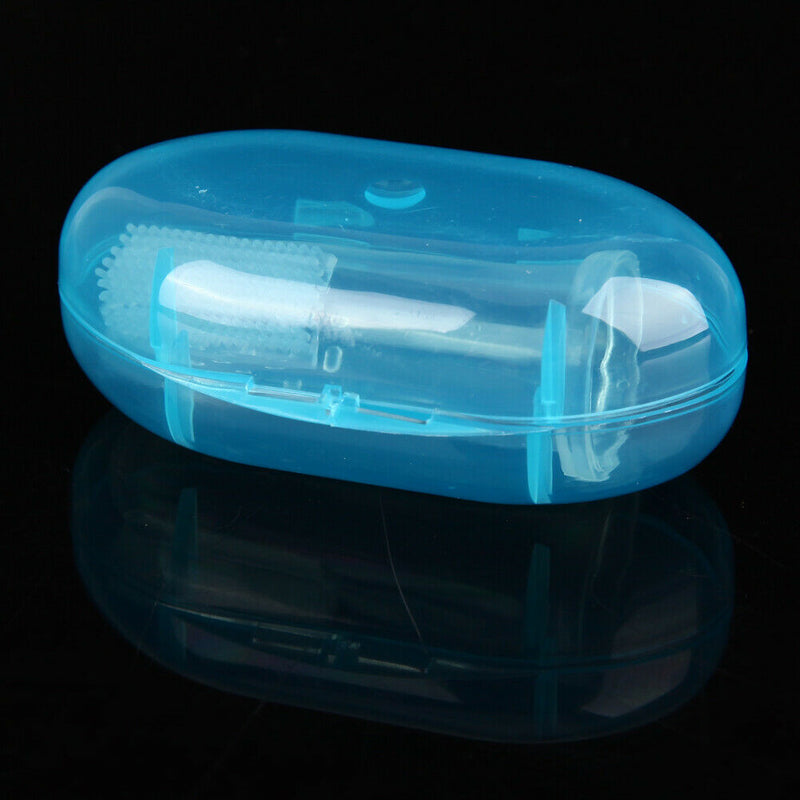 Pet Finger Toothbrush Silicone Dog Tooth Cleaner Cat Teeth Cleaning(Blue)