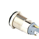 12mm Blue Light Metal Power Push Button Switch Latching Waterproof Flat 12V