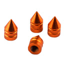 4 pcs Aluminum Car Motorcycle Universal Valve Core Cap Spike Cover Cap Orange