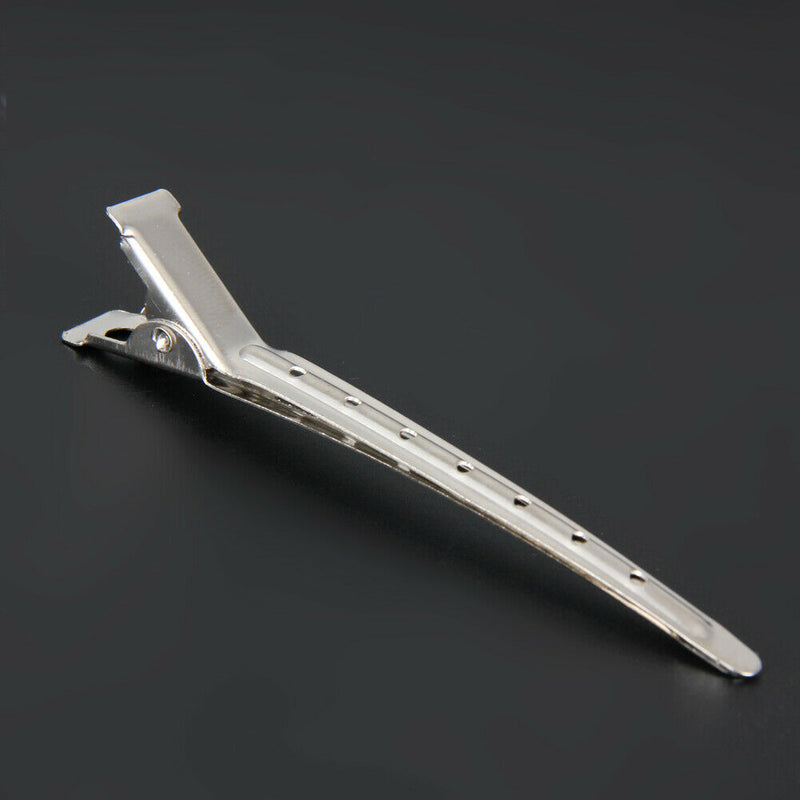 10pcs Hair Clips Hair Stainless Steel Hairdressing Sectioning Clips Clamp A
