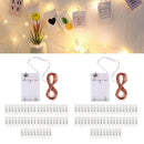 2xLED Light String w/ Clear Photo Clips for Indoor/Outdoor Decoration 50led
