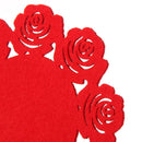 Handmade Flowers Shaped Cup Mat Cup Coasters, 15cm.Dia Set of 4, Red Color