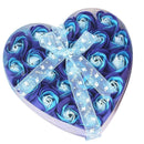 Lovely 24 Pcs Red Scented Bath Soap Rose Petal in Heart Box (Blue)