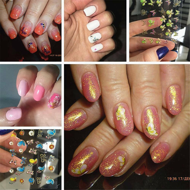 24 Sheet of Butterfly Nail Art Water Transfer Stickers Assorted Butterflies