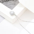 Women Fashion Cubic Zirconia Heart Shaped Pendant Clavicle Chain Necklace Gift