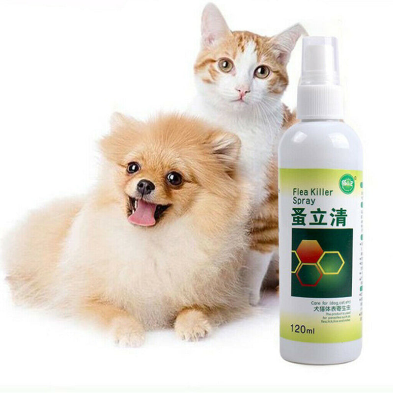 2Pieces 120ml Portable Pet Flea Killer Spray Liquid Cat Dogs Treatment