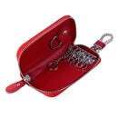Men Leather Zip Around 6 Hook Key Case Car Key Holder Wallet ï¼ˆ Redï¼‰