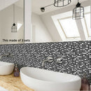 Self Adhesive Waterproof Black Marble Mosaic Tile Stickers Wall Decals A
