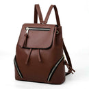 Women Drawstring Backpack Leather Travel Girls School Shoulder Bag (Brown) A