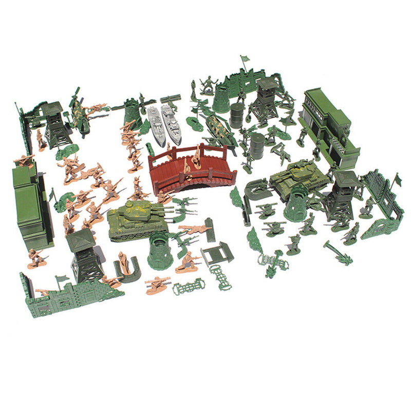 130 Pieces WWII  Men Playset 5cm Soldier Action Figures With Accessories