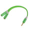 Headphone 3.5mm Y Splitter Jack Male to 2 Dual Female Audio Cable Lead Green