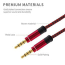 red 1.5 meter high-grade braided metal audio cable 3.5 mm AUX audio cable C7R4