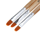 7pcs Wooden + Fiber Nail Art Gel Tips Extension Builder Brush Pen Tool Kit Set