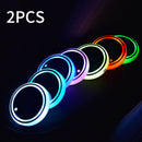 2pcs USB Charging LED Car Cup Holder Accessories Atmosphere Lamp 7 Colors