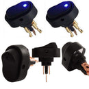 5 Pcs Blue LED Light 12V 30A Car Boat Auto Rocker SPST Toggle ON/OFF Switch