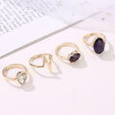 3pcs/set Fashion Water Drop Zircon Geometric Ring Women Knuckle Rings Jewelry