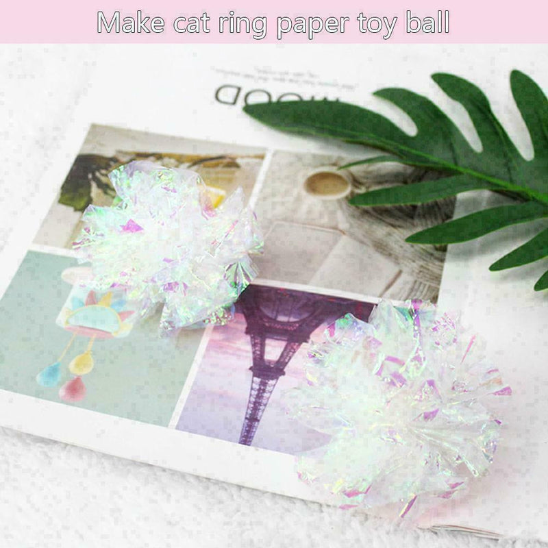 5pcs Cat Toys Ball Mylar Crinkle Interactive Colorful Ring Paper Pet Play N U0G0