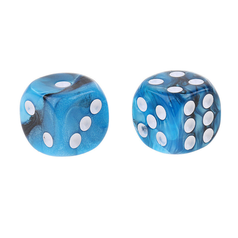 10x Blue Black Dices D6 Six Sided 16mm D6 for MTG RPG Table Board Game Toys