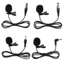 Set of 4 - Lavalier Lapel Microphone for Vloggers Reporter Tour Guide 4 Pin XLR