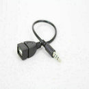 3.5mm Male AUX Port Plug Jack To USB 2.0 .Female Converter MP3 Cord Car R0A W1M3
