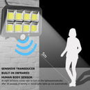 160 LED Solar Wall Light Remote Control Motion Sensor Yard Security Lamp