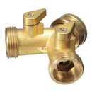 Brass Hose Three Way Garden Tap Hose Pipe Splitter Faucet Connector Adaptor 1pc