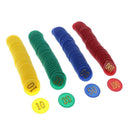 Poker Game Tokens, 160 Pack of Plastic Value Chips, 36mm Counting Markers for