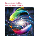 5D DIY Colorful Fish Diamond Painting Embroidery Cross Stitch Home Decorate A