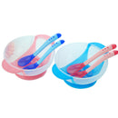 Non Spill Feeding Toddlers Suction Bowl 6pcs Tableware Set with Spoon Fork