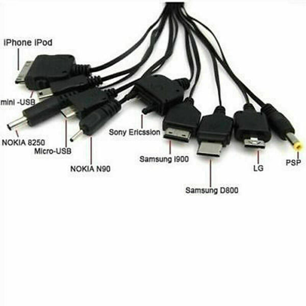 Cable 10 in 1 Multifunction USB Mobile Phone Charger Cords Charging Univers K1P3