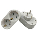Portable AC 250V 16A 3500W EU Plug 1 to 2 Socket Adapter Converter Outlet