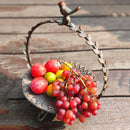 Countertop Fruit Bowl Stand Rustic Metal Fruit Basket Cake Serving Tray Platter