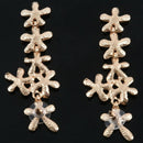 Cute Long Crystal Rhinestone Flower Tassel Dangle Earrings Wedding Party Ne