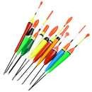 10Pcs/Lot Fishing Float Bobber Set Mix Size Color Plastic Vertical Buoy Fis Y4P1
