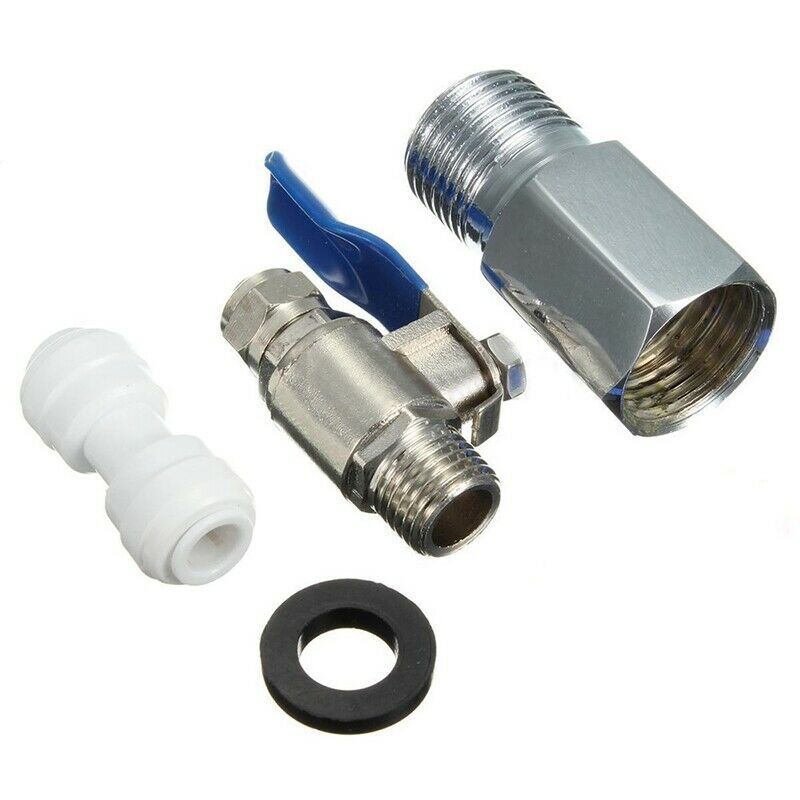 1/2'' to 1/4'' RO Feed Water Adapter Ball Valve Faucet Tap Feed Reverse OsmoR5Z7