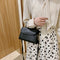 Women Leather Pure Shoulder Handbags Flap Crossbody Messenger Bags (Black) A#S
