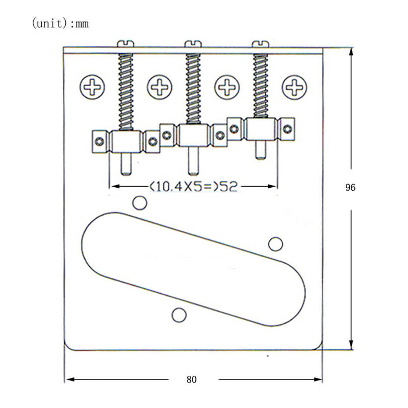 3 String Saddle Top Loader Bridge For  Electric Guitar Replacement Parts