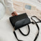 Women Leather Pure Shoulder Handbags Flap Crossbody Messenger Bags (Black) A