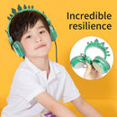 Dinosaur Glitter Kids Headphone with Microphone Volume Limiting for Boys