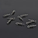 100pcs Soft Lure Baits Hook Pin Spring Fixed Lock Fishing Screw Needle Worm MO