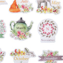 Korean Flowers Weeks Months Words Scrapbooking Stickers Decor DIY Craft DiaryME