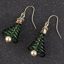 Charm Women's Star Christmas Tree Earrings Dangle Hook Ear Drop Green Ornaments