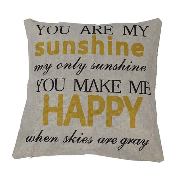 "You are my Sunshine "Linen Leaning Cushion Throw Pillow Covers Pillowslip  A2V9