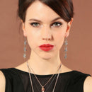 Women's Earrings Snowflake Pendant Long Drop Earrings Temperament Wild EarriP7Y1