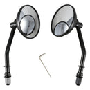 Classic Black Motorcycle Rear View Mirror Retro Round Mirror Reverse Mirror