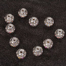 110pcs Alloy Round Crystal Beads DIY Jewelry Finding Making DIY Earrings