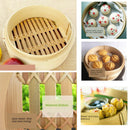 2PCS Asian Bamboo Steamer Basket Rice Food Vegetable Buns Steamer 16.5m