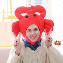 Adults Teens Fun Novelty Sea Animal Plush Soft Warm Hat Red  Party Cap