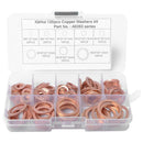 120pcs Assorted Copper Washer Set Flat Ring Seal Assortment Kit with Box