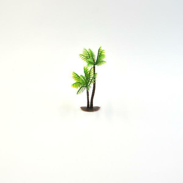 Green Plastic Coconut Tree Aquarium Plants Ornament Decoration for Fish Tank